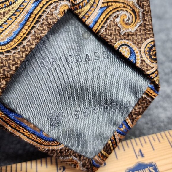 Robert Talbott Brown Gold Parisian Silk Necktie Designer Multicolor Paisley - Picture 6 of 9